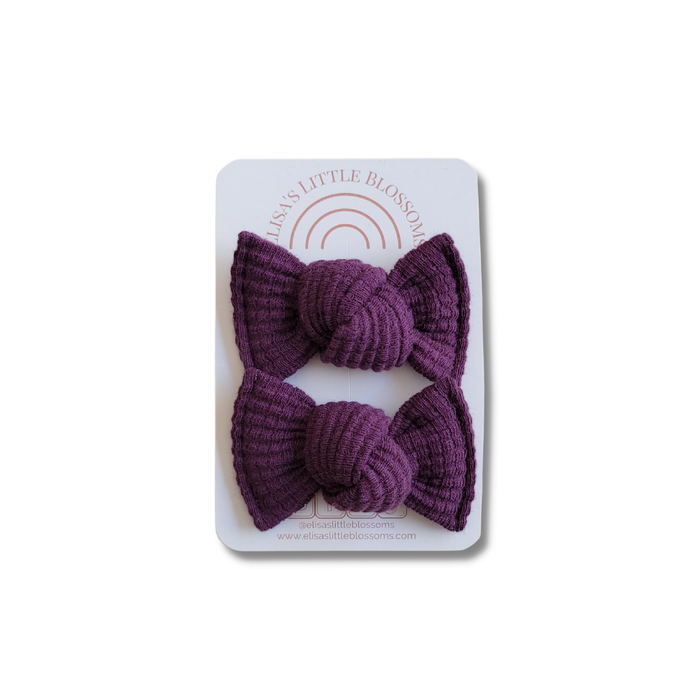 Knot Pigtail Set- Mulberry Organic Waffle