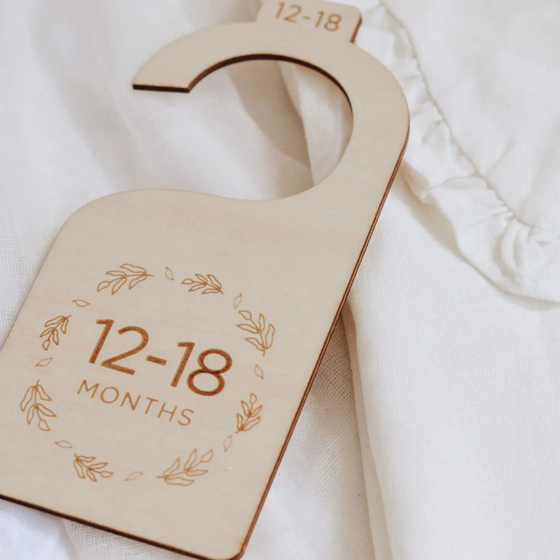 Wooden Baby Hanging Closet Dividers- Floral