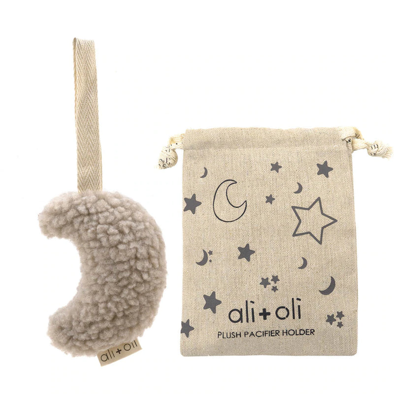 Plush Moon Pacifier Lovey- Sand