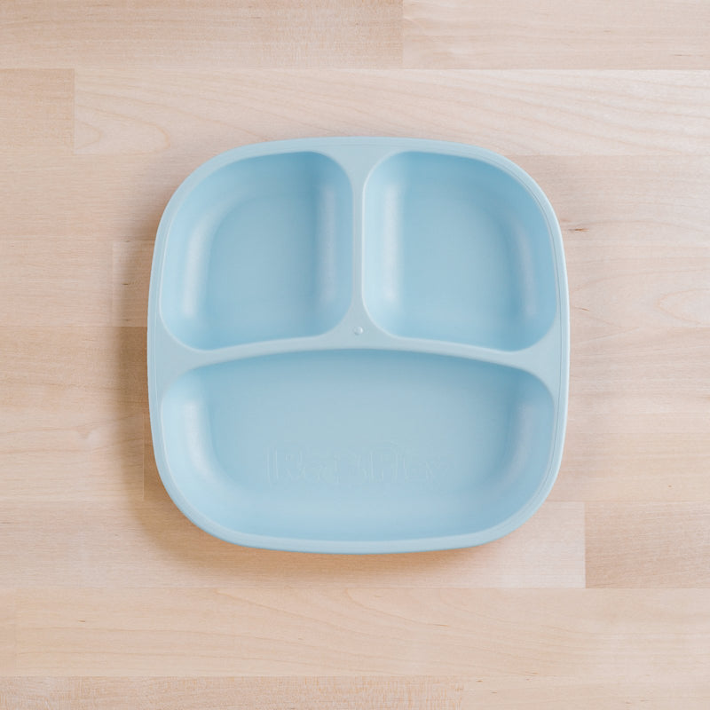 7” Divided Plate- Ice Blue