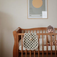 Muslin Burp Cloth 2-Pack || Olive Check + Natural Check