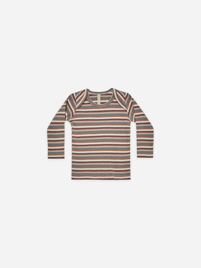 Ribbed Long Sleeve Tee | Autumn Stripe (3-6M)
