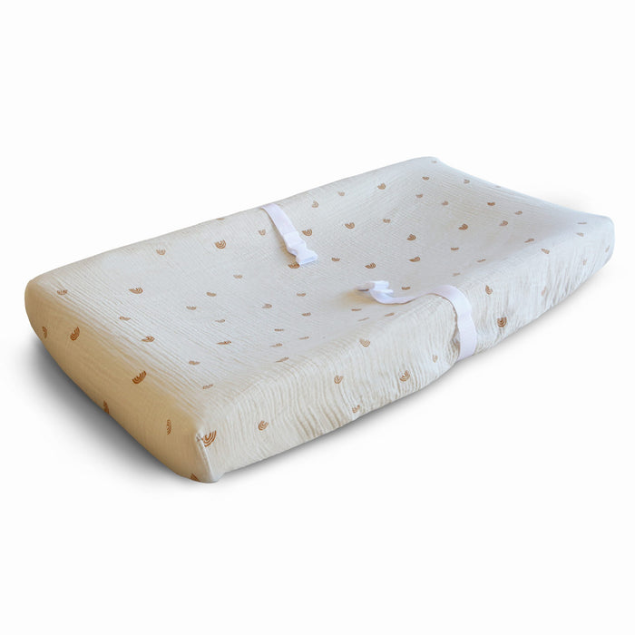 Muslin Changing Pad Cover- Rainbows