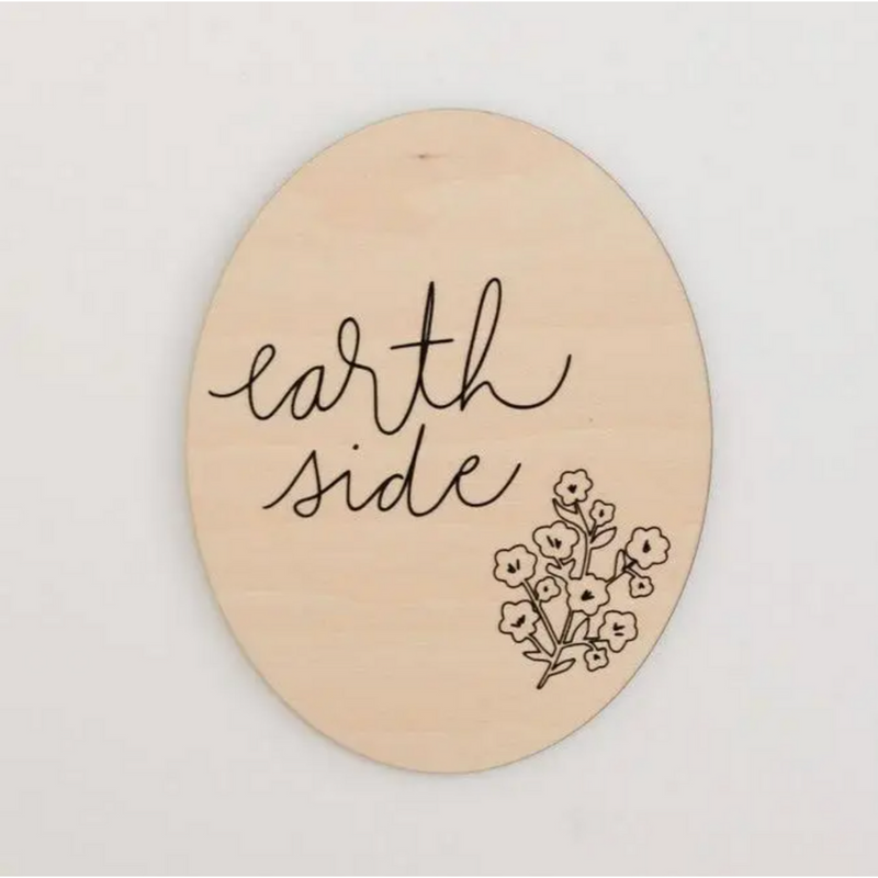 "Earth Side" Birth Announcement Sign