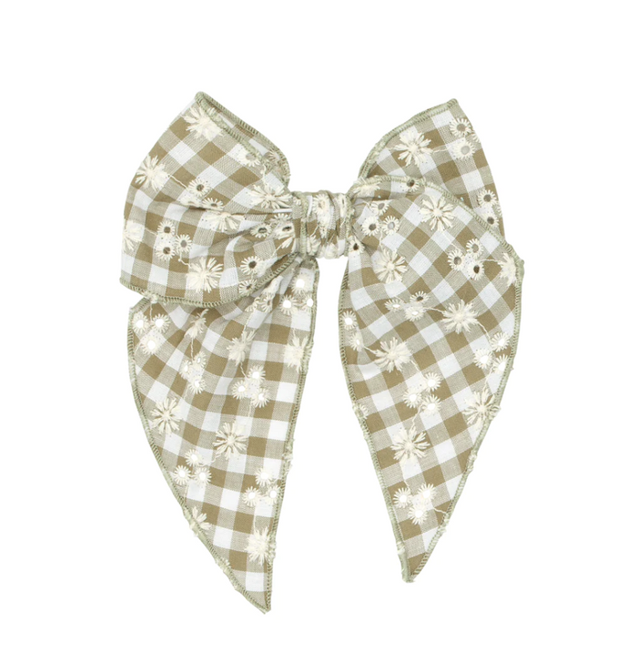 BIG BELLE CLIP Olive Eyelet Gingham