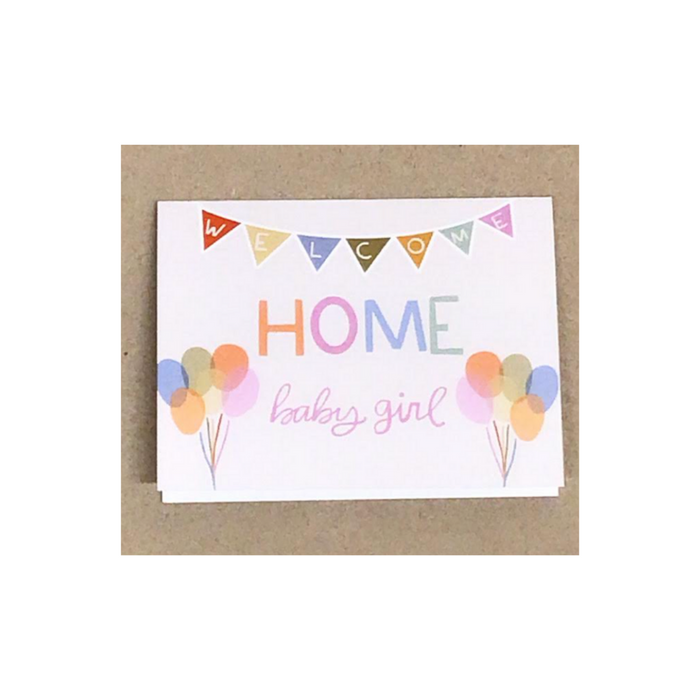 Greeting Card-Welcome Home Baby Girl