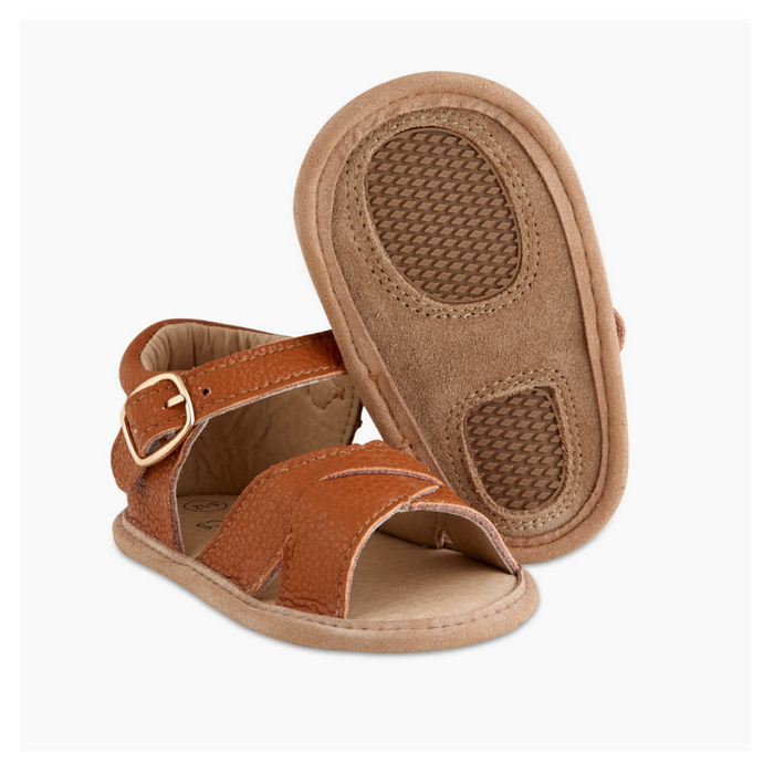 Genuine Leather Baby Sandals- Brown