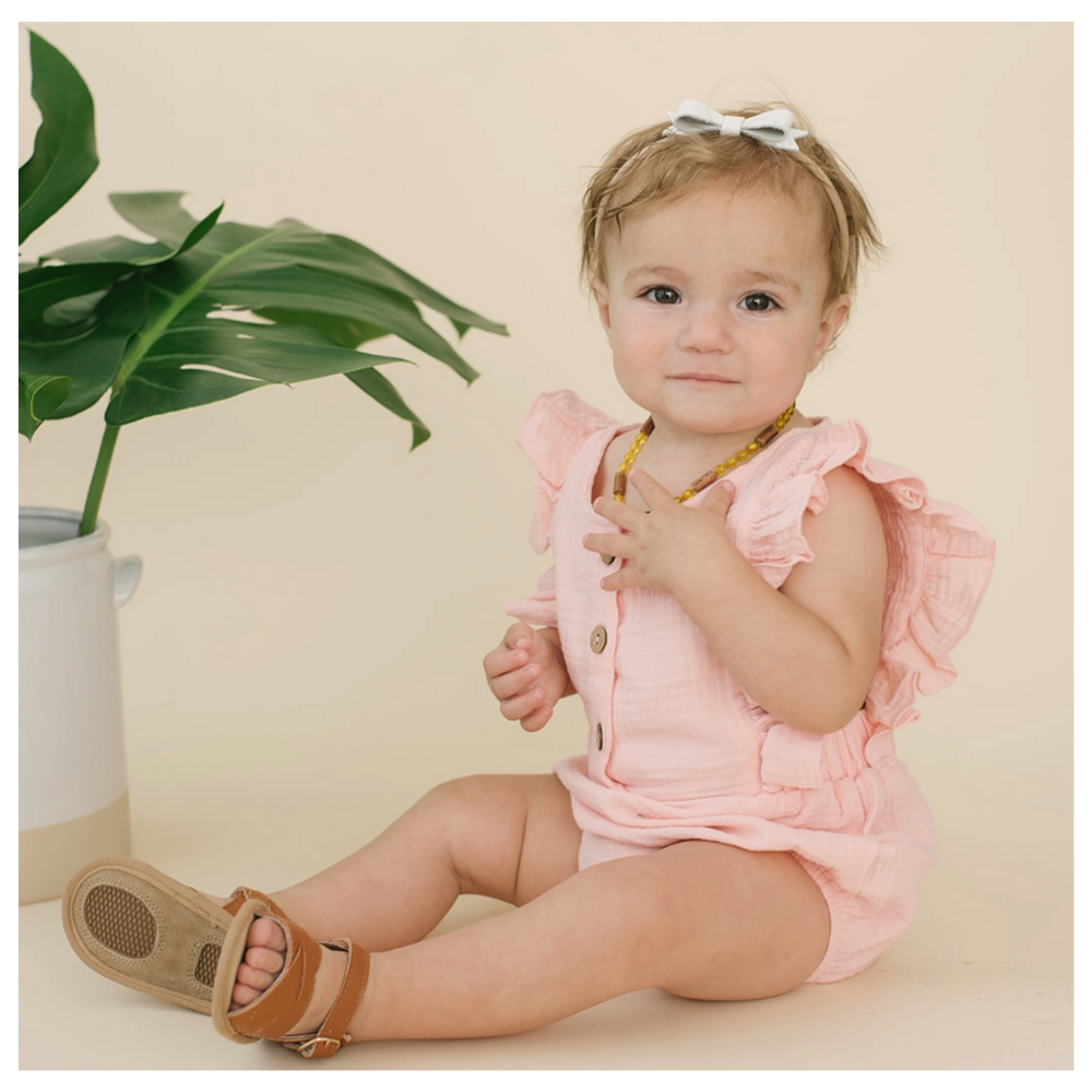 Genuine Leather Baby Sandals- Brown