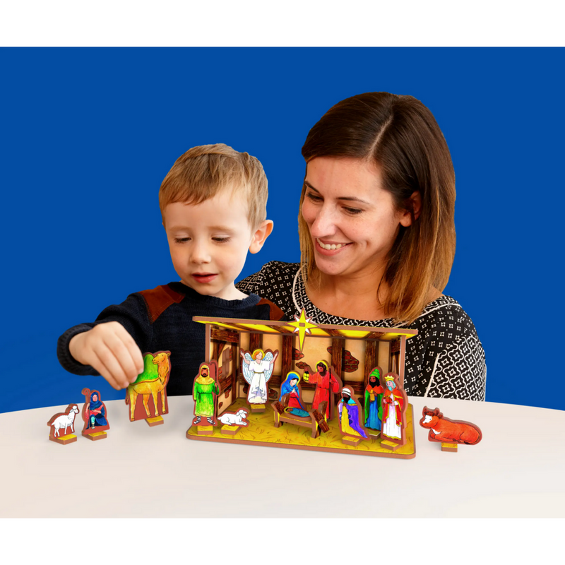 Away in a Manger Children's Nativity Book and Playset