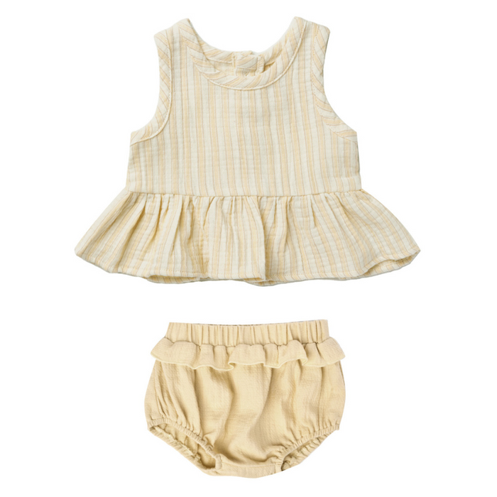 Sleeveless Peplum Set | Vintage Stripe (3/6M)