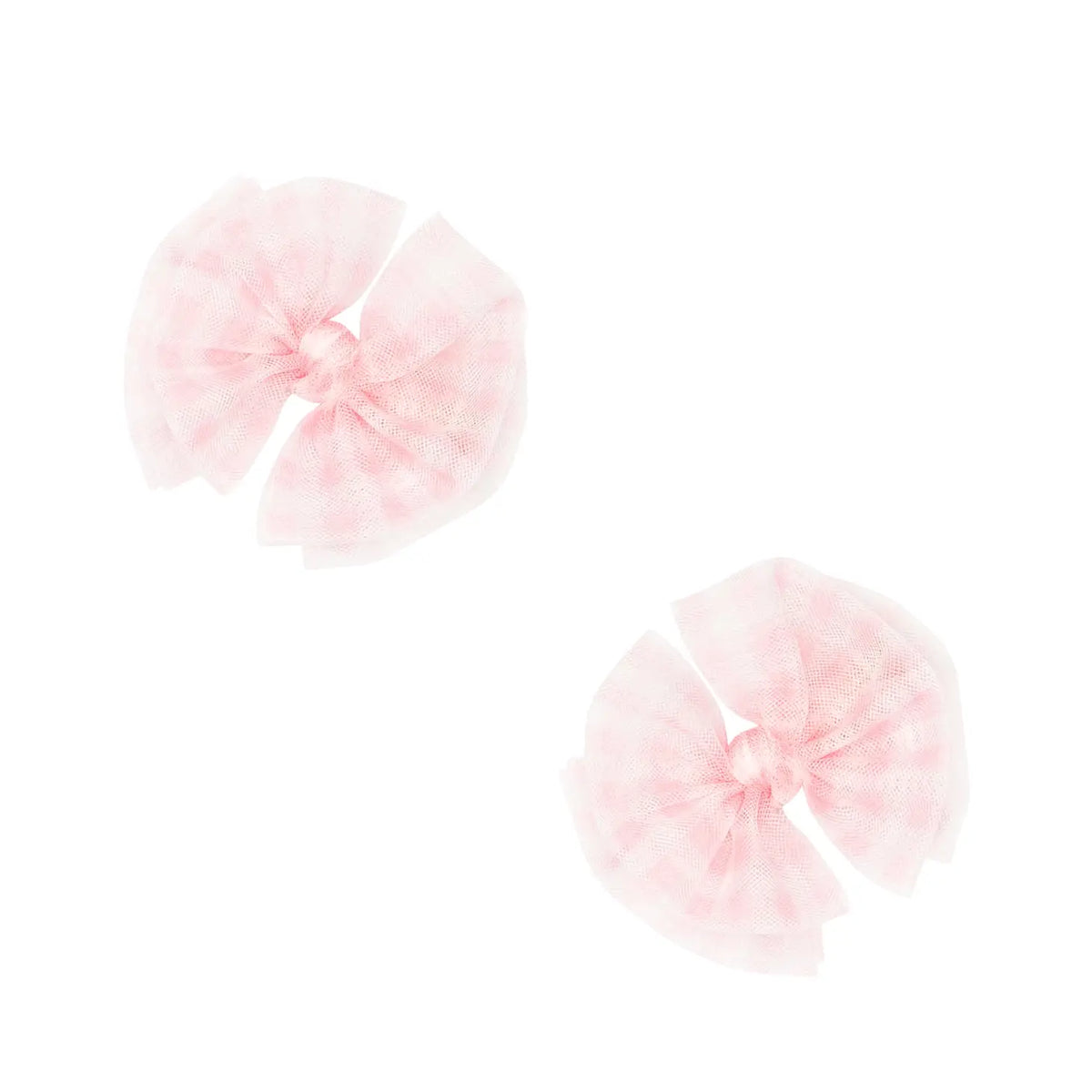 2pk Tulle Baby Fab Clips- Pink Gingham