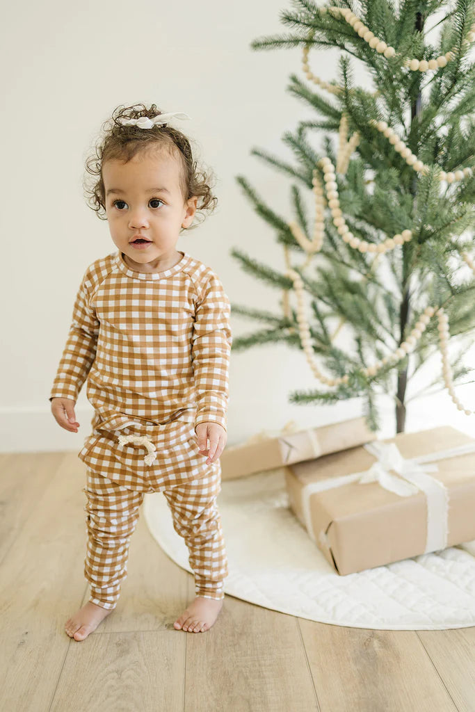 Mustard Gingham Two-piece Set
