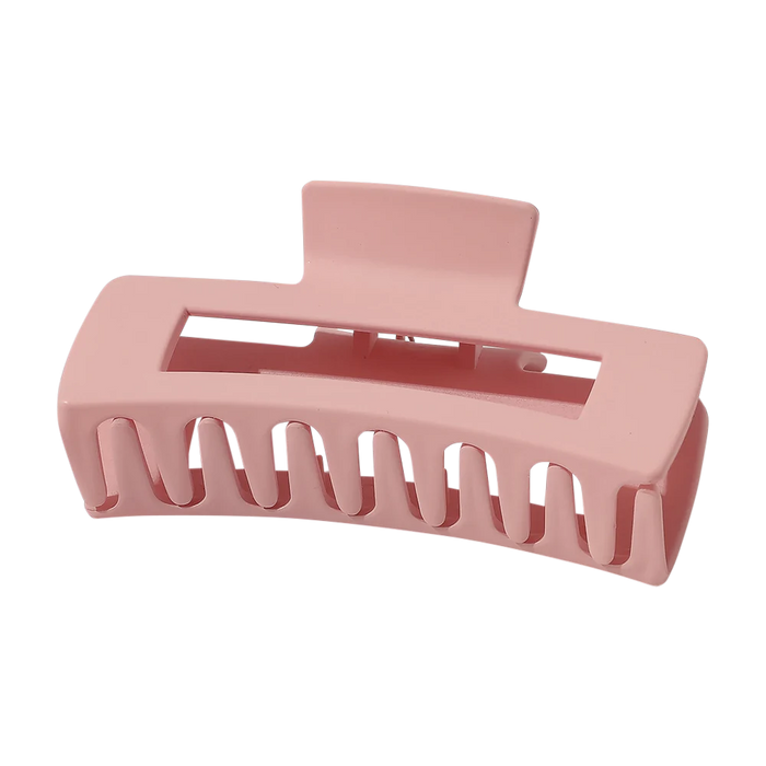 Large Matte Rectangle Claw Clip- Pink