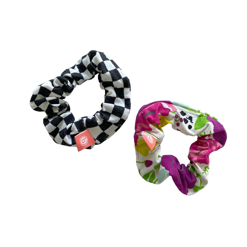 2-Pack Scrunchies - Floral/Check