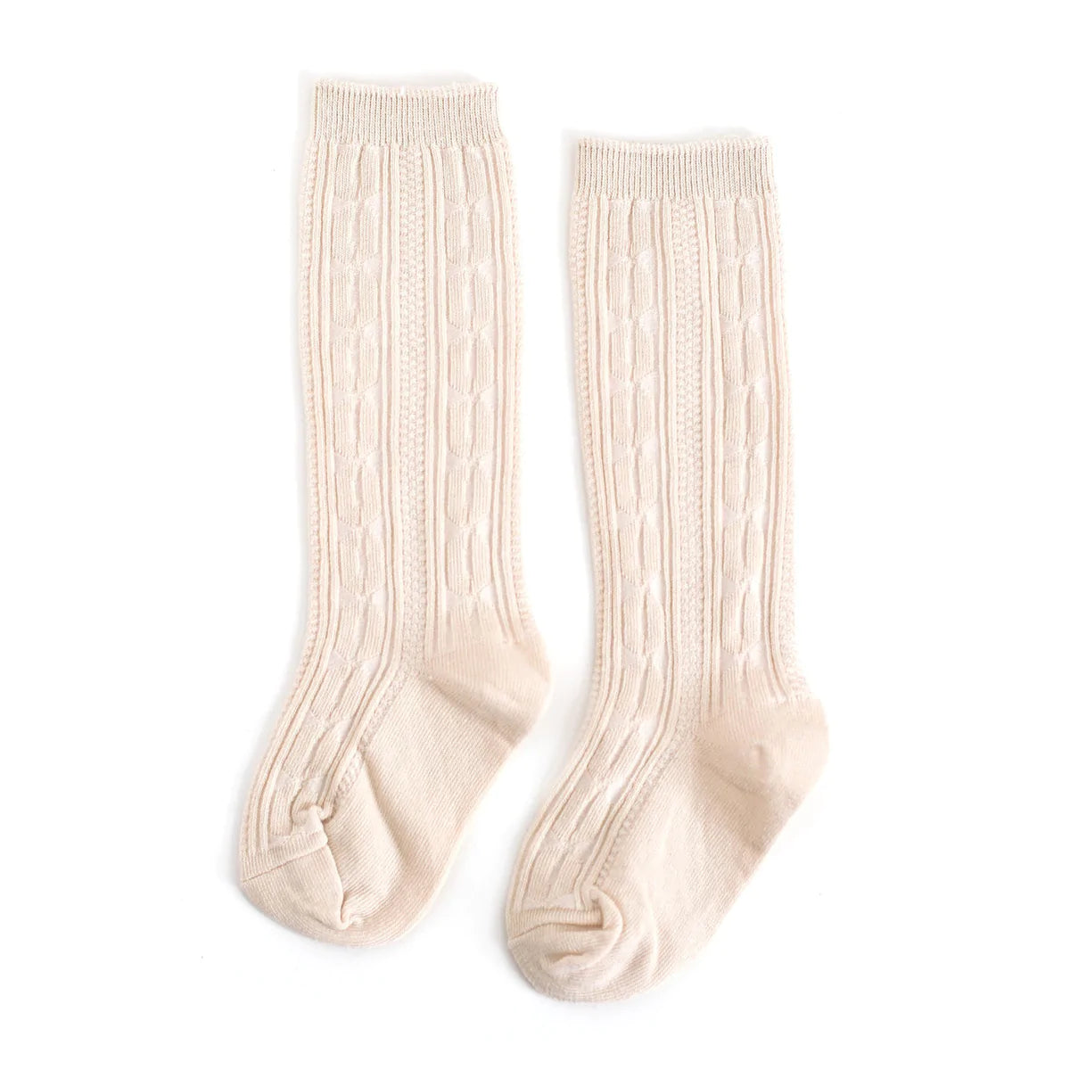 Cable Knit Knee High Sock-Vanilla Cream
